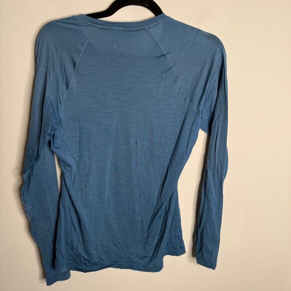Smartwool Women's Medium Teal Merino Wool Blend Active Fitted Long Sleeve Top - Picture 3 of 6